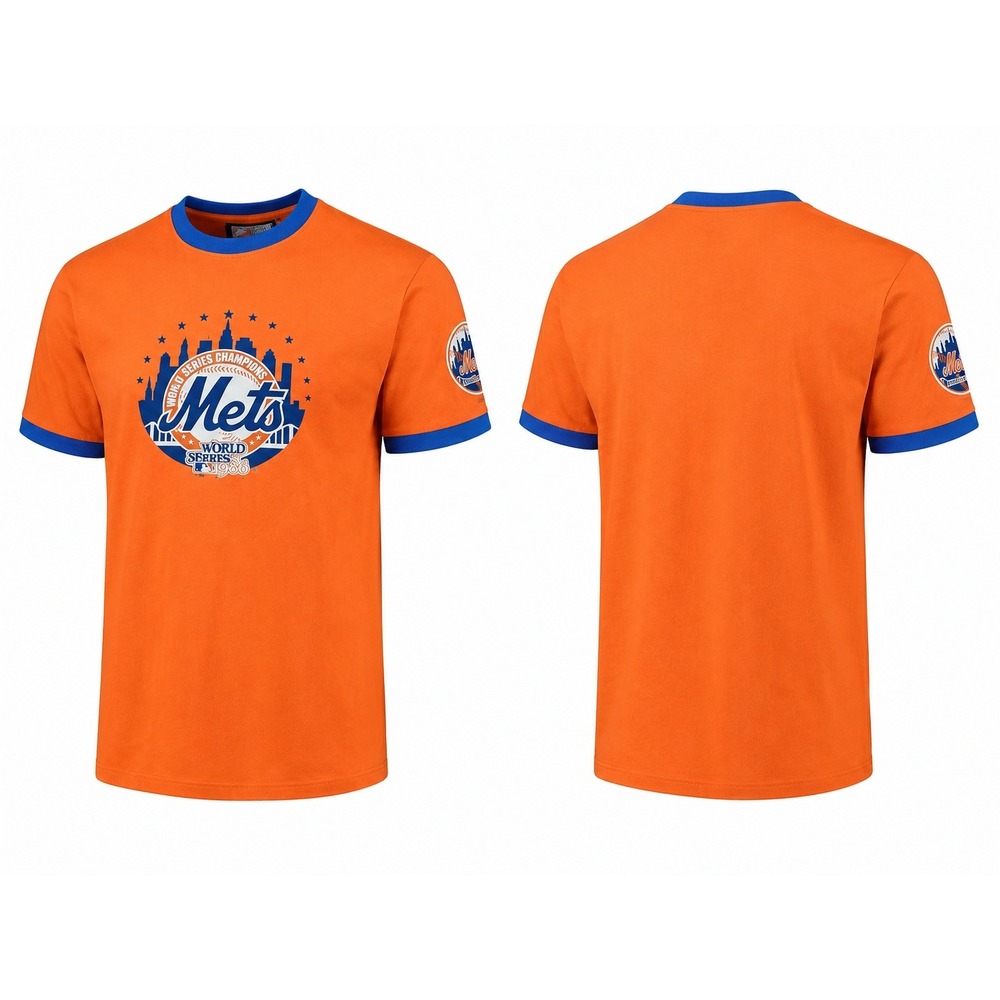 Nike Cooperstown Collection New York Mets 1986 World Series Ringer T-Shirt Large